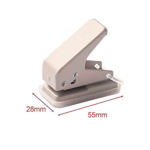 KW-Trio 92A0 Compact Single Hole Punch - 10 Sheets Capacity, Mini Loose Leaf Puncher, Easy Storage with Lock
