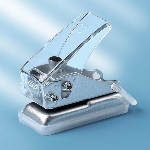 KW-Trio 92A0 Compact Single Hole Punch - 10 Sheets Capacity, Mini Loose Leaf Puncher, Easy Storage with Lock