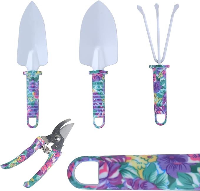 Versatile YL025 Gardening Tool Set for Pots & Plants - Stainless Steel 5-Piece Kit