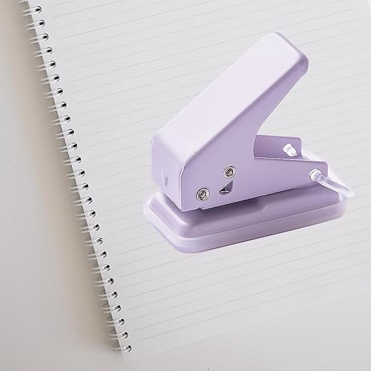 KW-Trio 92A0 Compact Single Hole Punch - 10 Sheets Capacity, Mini Loose Leaf Puncher, Easy Storage with Lock