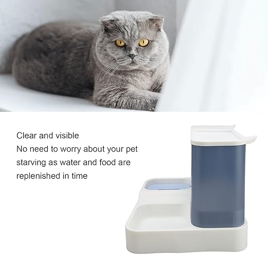 Large Capacity 2-in-1 Cat Feeder & Water Dispenser - Automatic Pet Feeding Solution