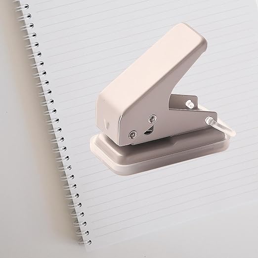 KW-Trio 92A0 Compact Single Hole Punch - 10 Sheets Capacity, Mini Loose Leaf Puncher, Easy Storage with Lock