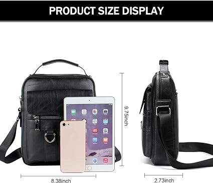 Vintage PU Leather Crossbody Business Bag for Men - Classic Handbag