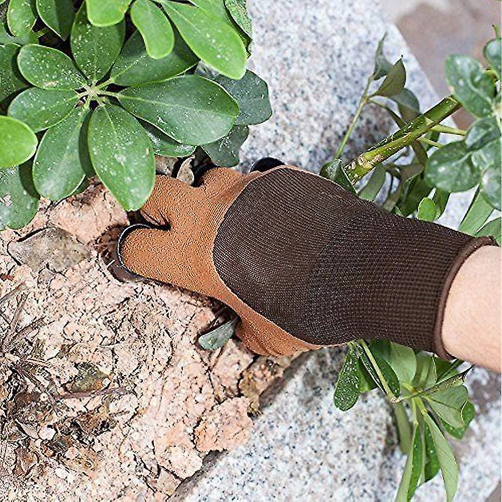 Multipurpose Digging Gloves with Claws for Gardening and Planting - Durable Latex and ABS Material