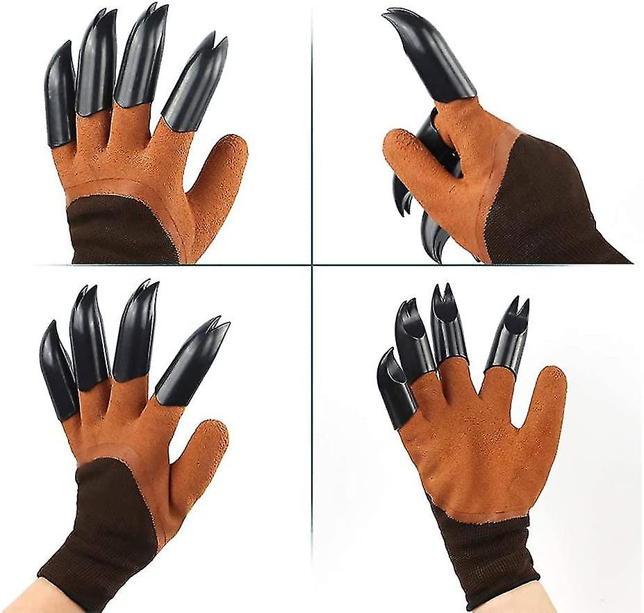 Multipurpose Digging Gloves with Claws for Gardening and Planting - Durable Latex and ABS Material
