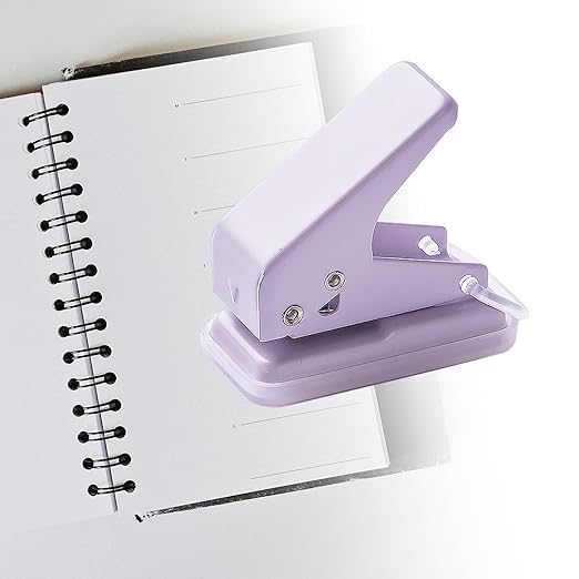 KW-Trio 92A0 Compact Single Hole Punch - 10 Sheets Capacity, Mini Loose Leaf Puncher, Easy Storage with Lock