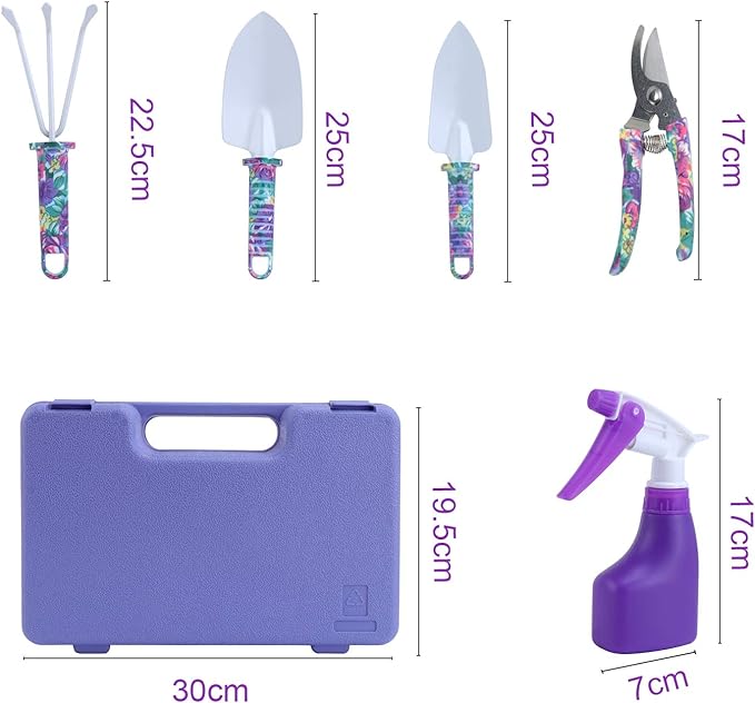 Versatile YL025 Gardening Tool Set for Pots & Plants - Stainless Steel 5-Piece Kit