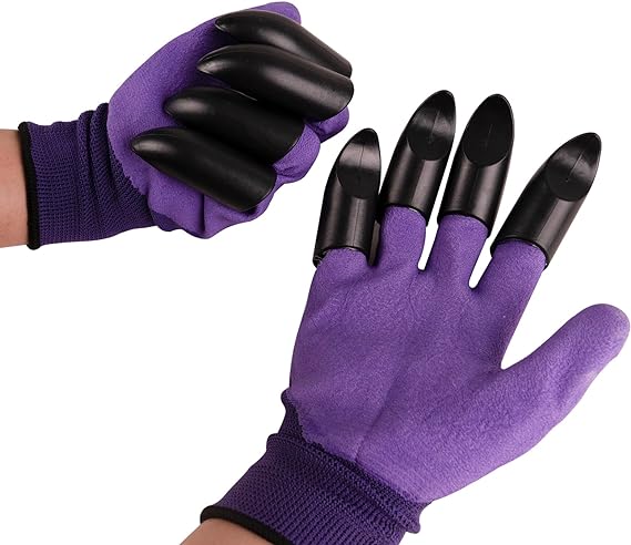 Multipurpose Digging Gloves with Claws for Gardening and Planting - Durable Latex and ABS Material
