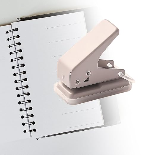 KW-Trio 92A0 Compact Single Hole Punch - 10 Sheets Capacity, Mini Loose Leaf Puncher, Easy Storage with Lock