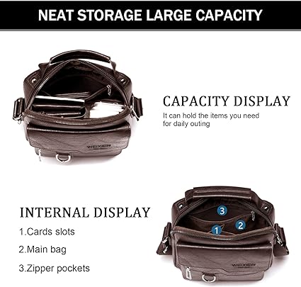Vintage PU Leather Crossbody Business Bag for Men - Classic Handbag