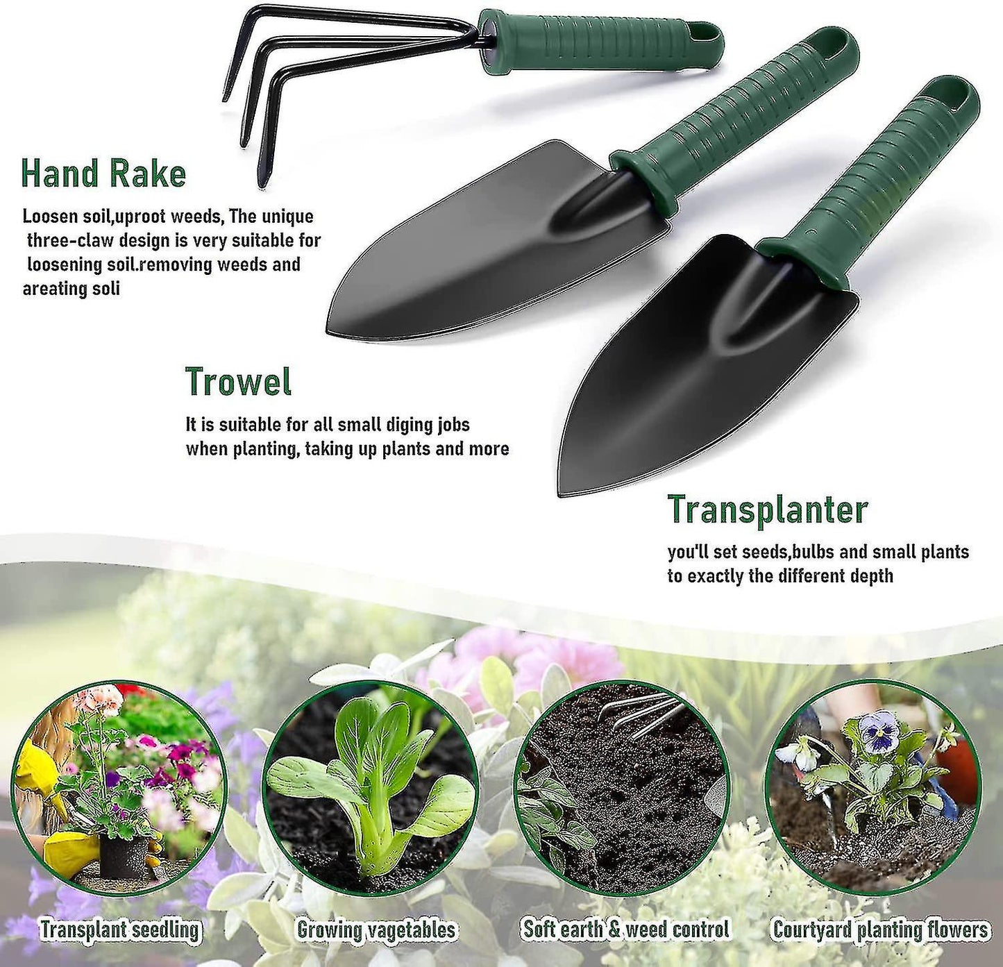 Versatile YL025 Gardening Tool Set for Pots & Plants - Stainless Steel 5-Piece Kit