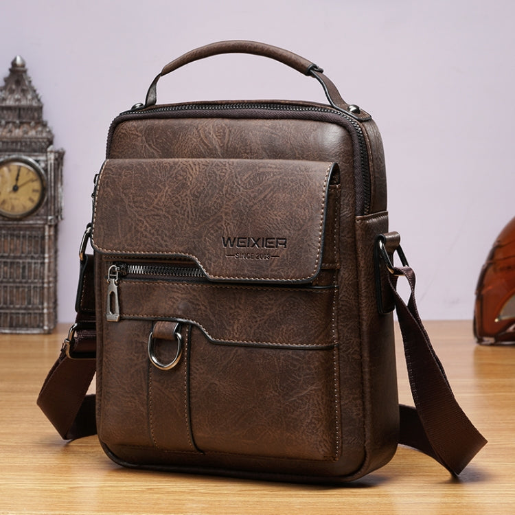 Vintage PU Leather Crossbody Business Bag for Men - Classic Handbag