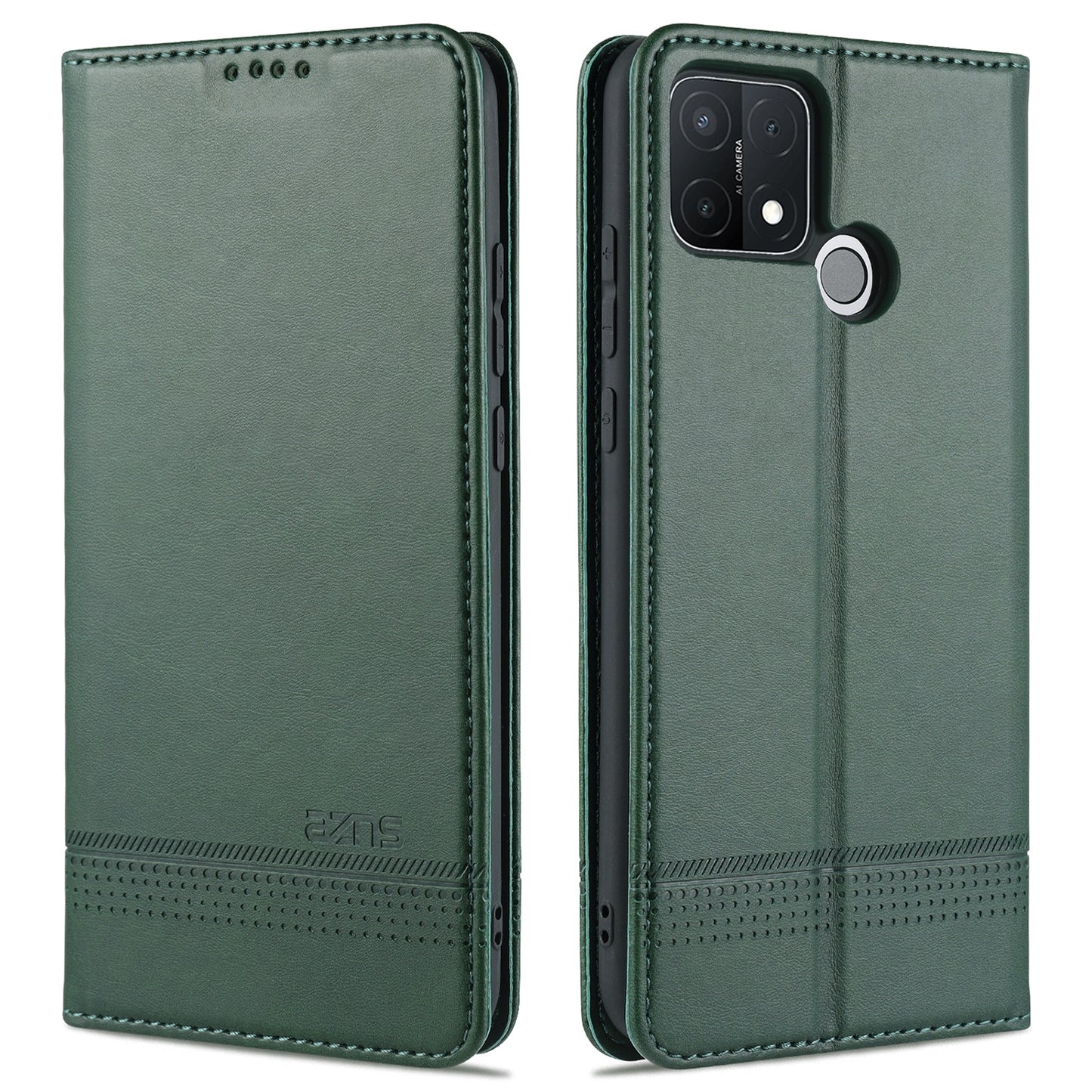 For OPPO A15 Leather Wallet Case with Card Holder & Magnetic Closure