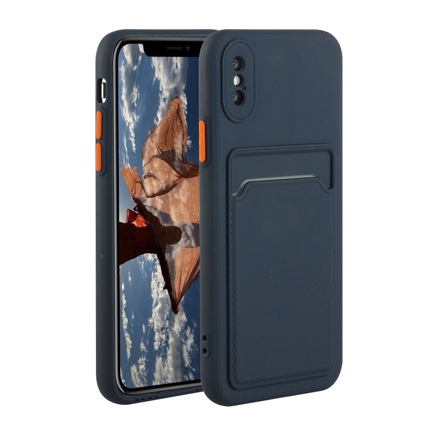 For Apple iPhone X/XS Shockproof TPU Case with Card Holder - Durable & Lightweight Design