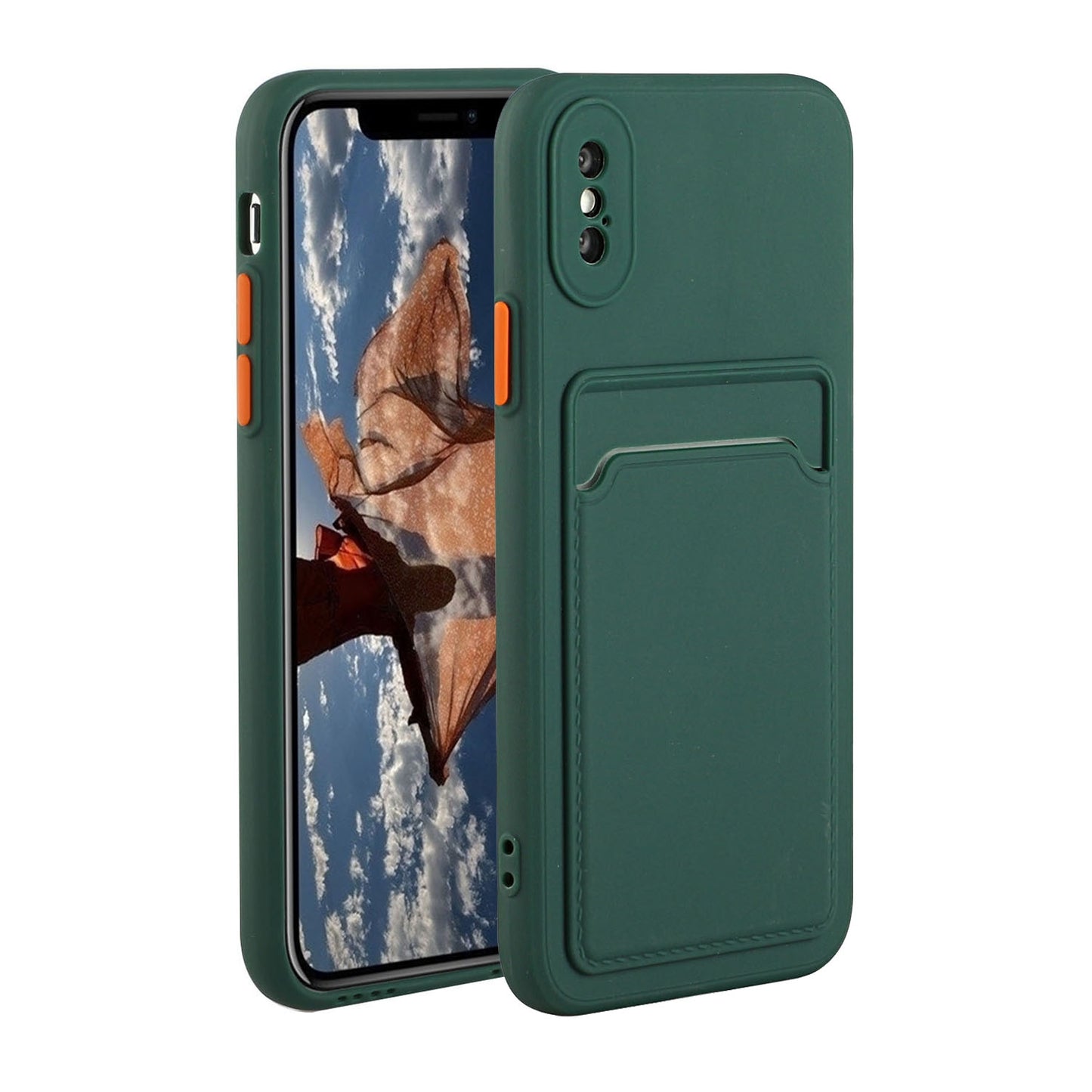 For Apple iPhone X/XS Shockproof TPU Case with Card Holder - Durable & Lightweight Design