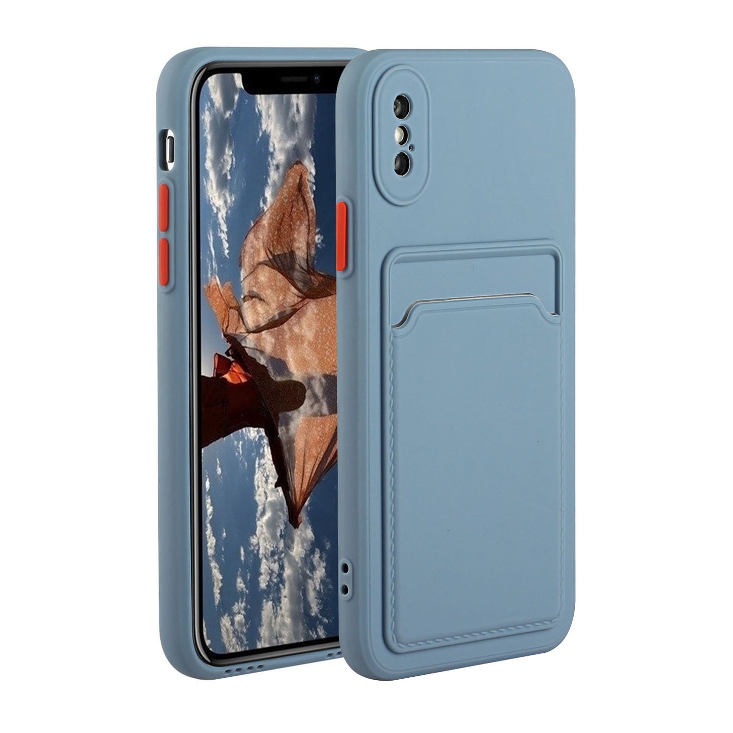 For Apple iPhone X/XS Shockproof TPU Case with Card Holder - Durable & Lightweight Design