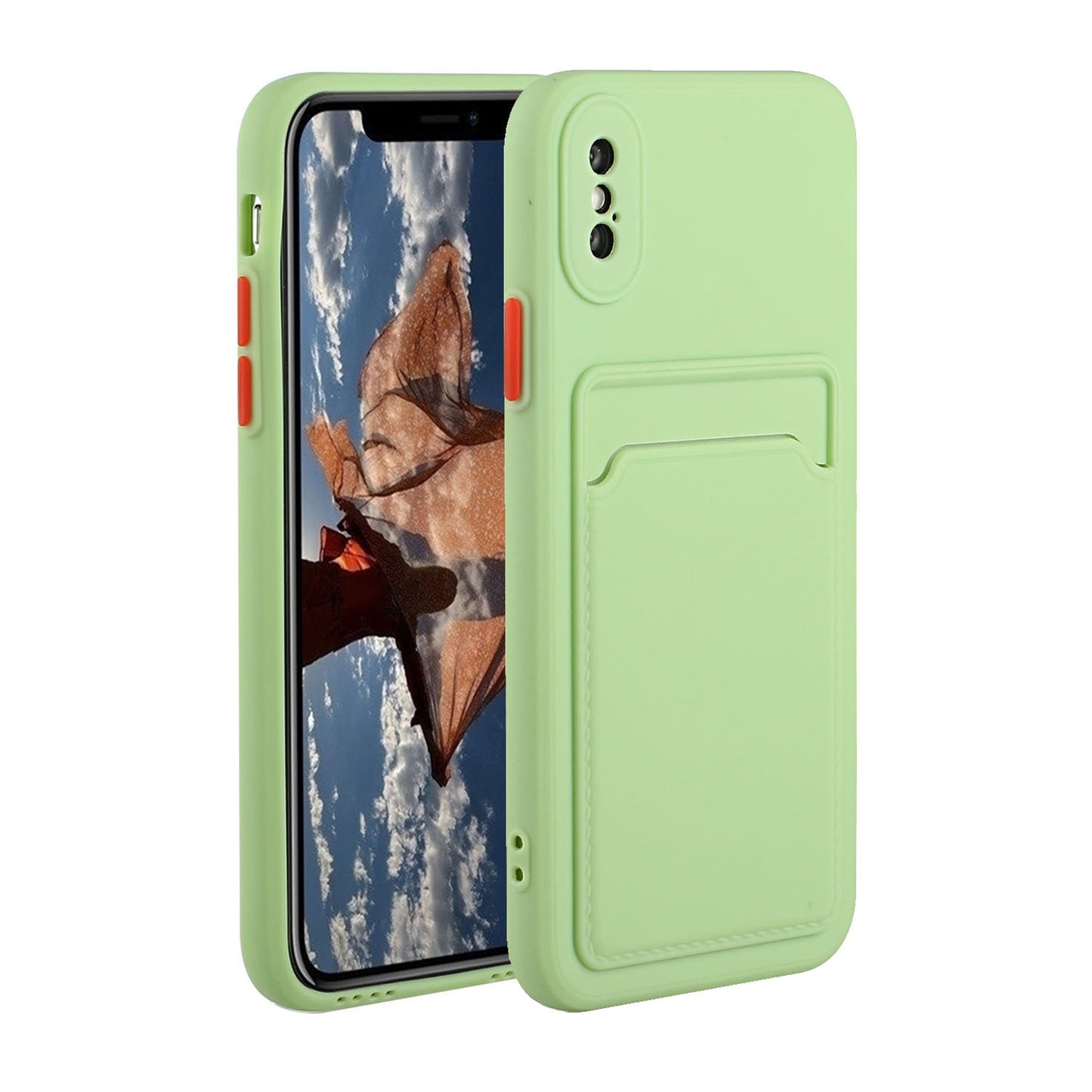 For Apple iPhone X/XS Shockproof TPU Case with Card Holder - Durable & Lightweight Design