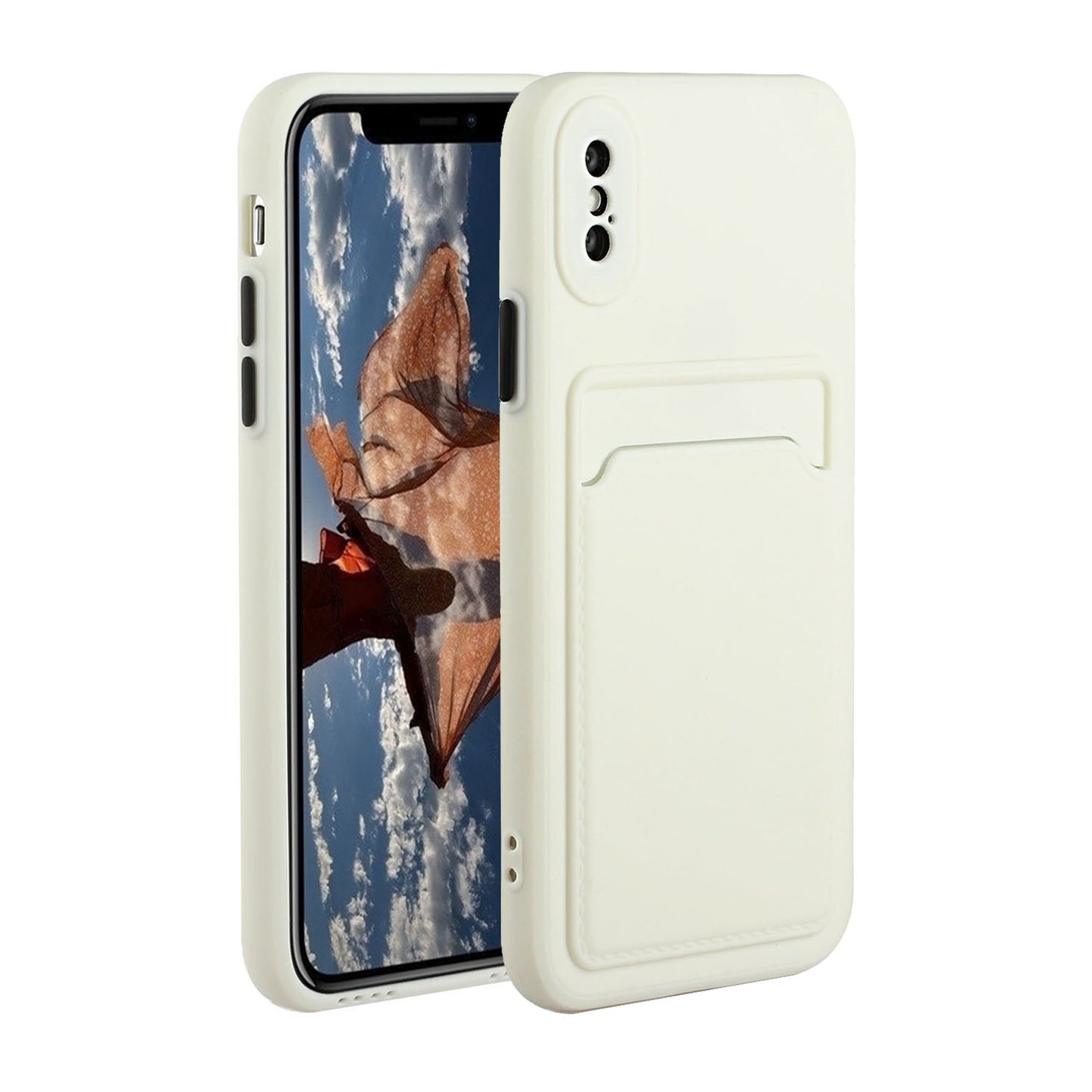 For Apple iPhone X/XS Shockproof TPU Case with Card Holder - Durable & Lightweight Design