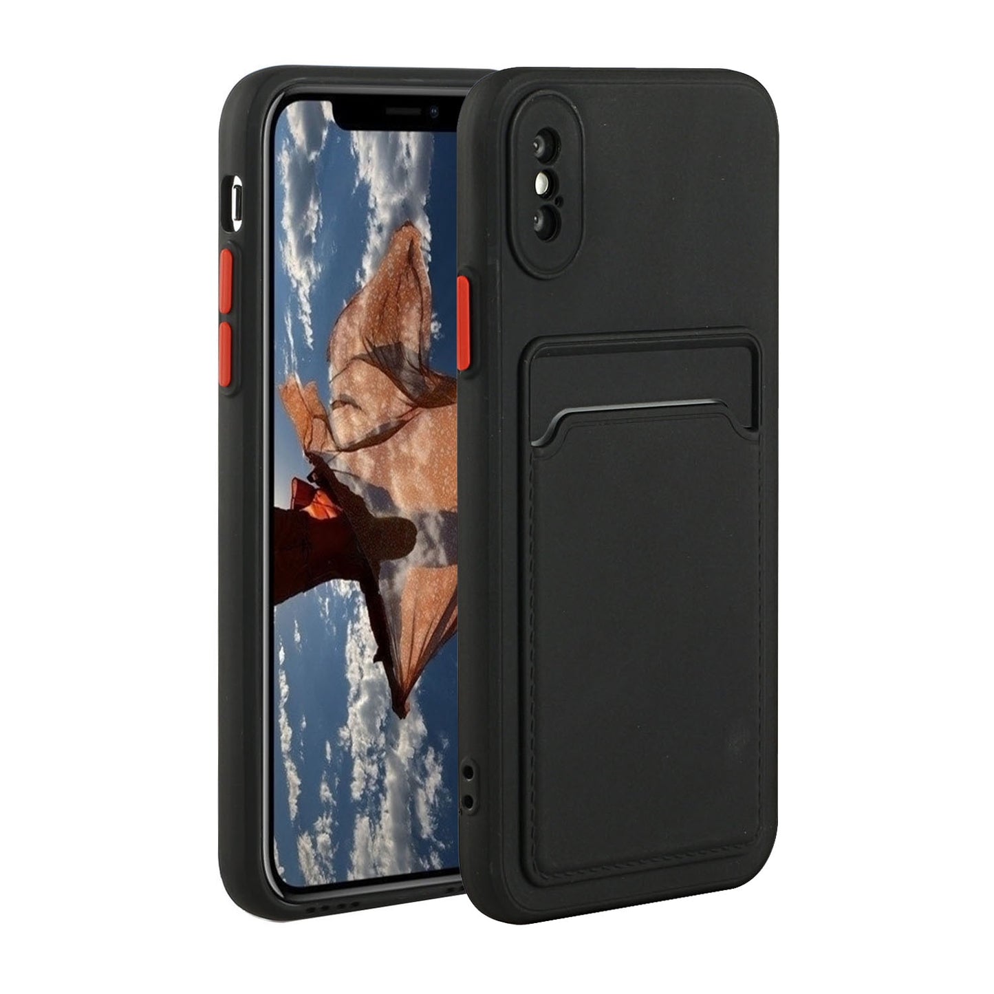 For Apple iPhone X/XS Shockproof TPU Case with Card Holder - Durable & Lightweight Design