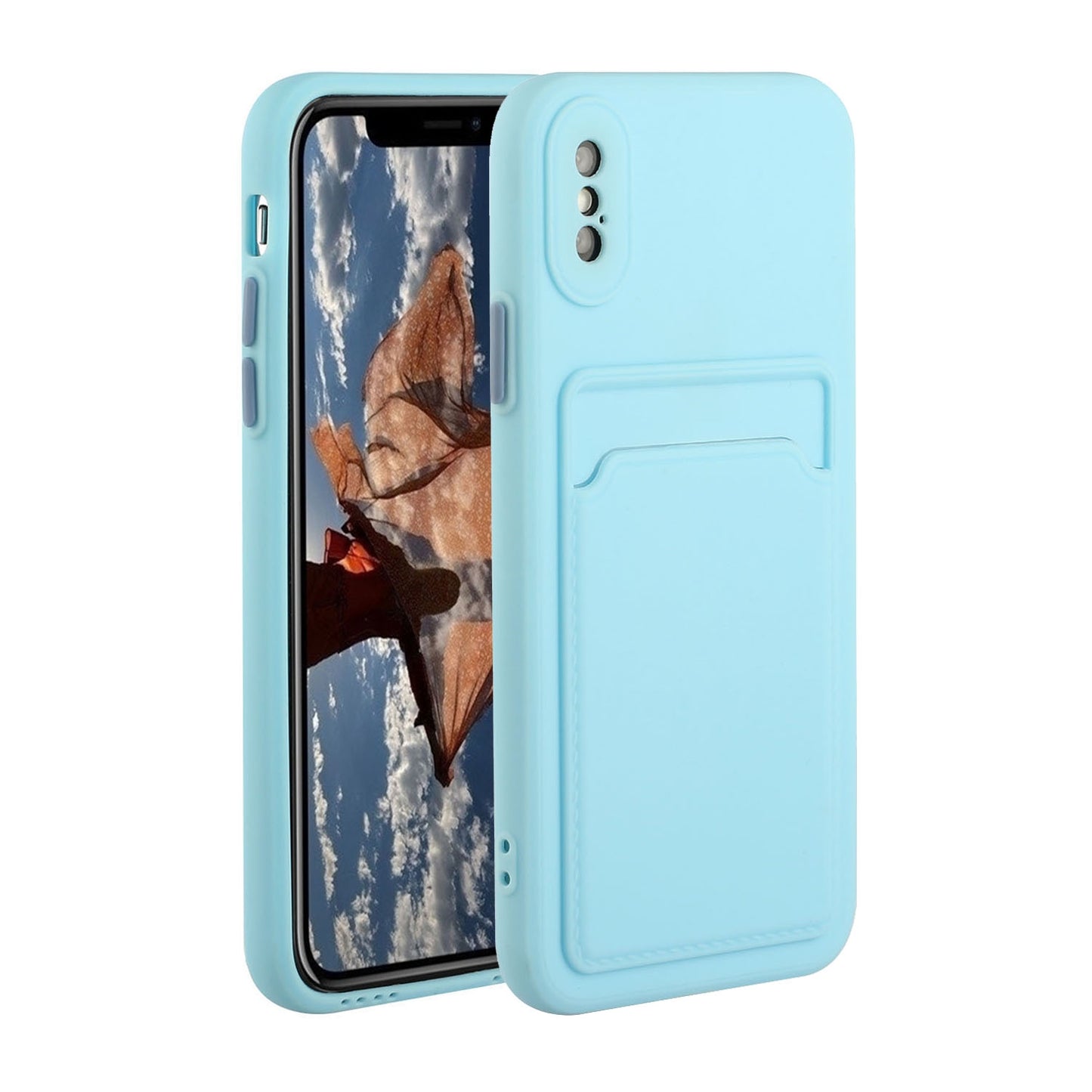 For Apple iPhone X/XS Shockproof TPU Case with Card Holder - Durable & Lightweight Design