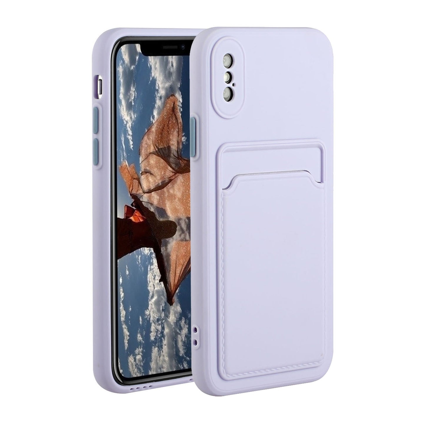 For Apple iPhone X/XS Shockproof TPU Case with Card Holder - Durable & Lightweight Design