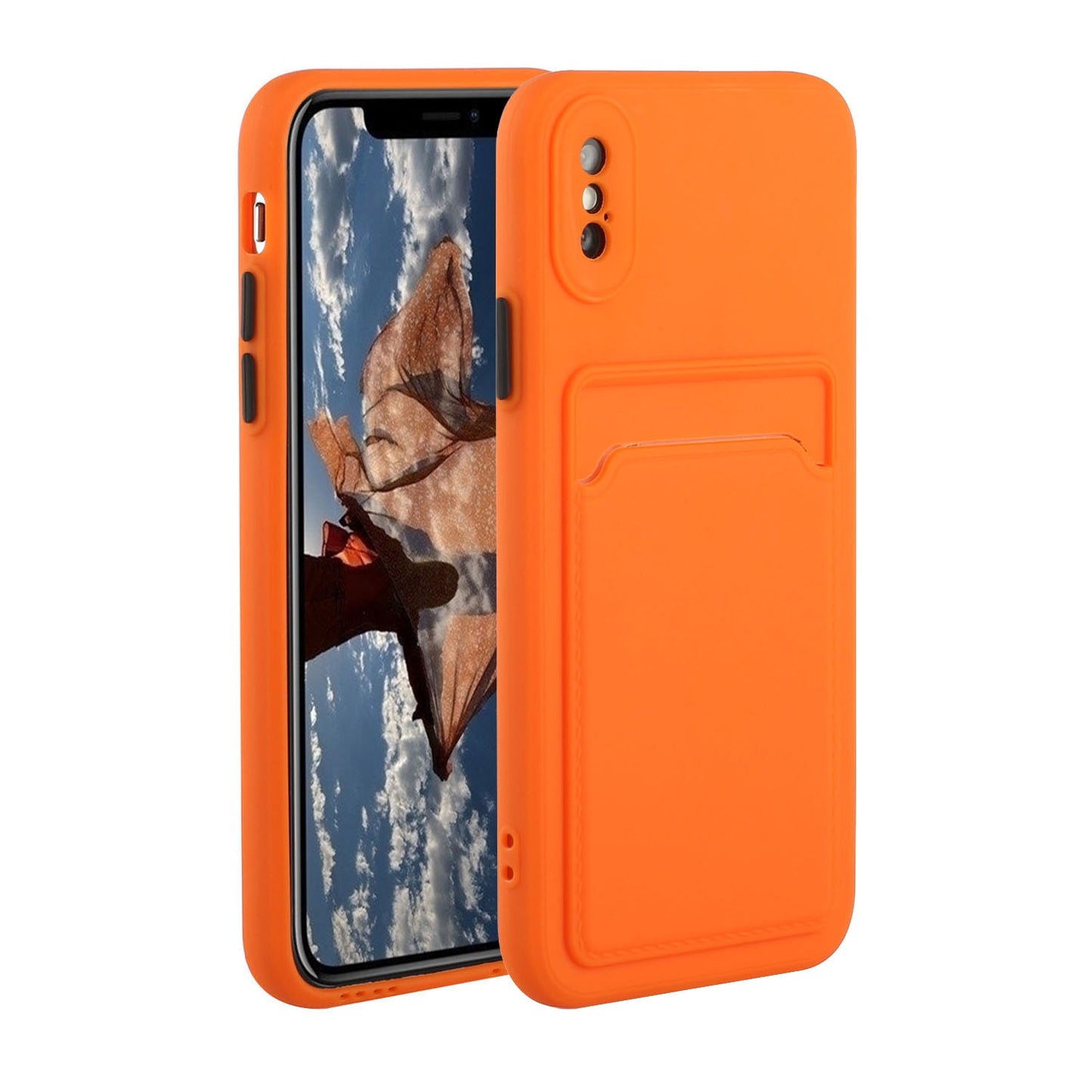 For Apple iPhone X/XS Shockproof TPU Case with Card Holder - Durable & Lightweight Design