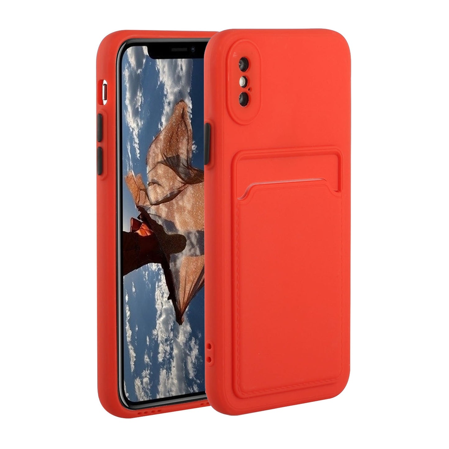 For Apple iPhone X/XS Shockproof TPU Case with Card Holder - Durable & Lightweight Design
