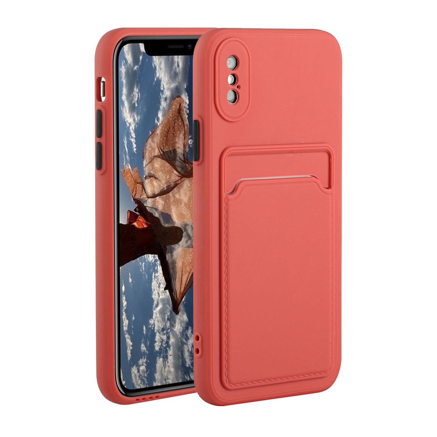 For Apple iPhone X/XS Shockproof TPU Case with Card Holder - Durable & Lightweight Design