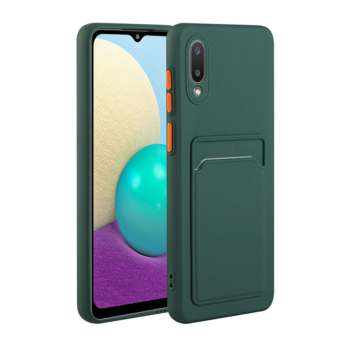 For Samsung Galaxy A02 Shockproof TPU Case with Card Holder - Durable & Lightweight Design