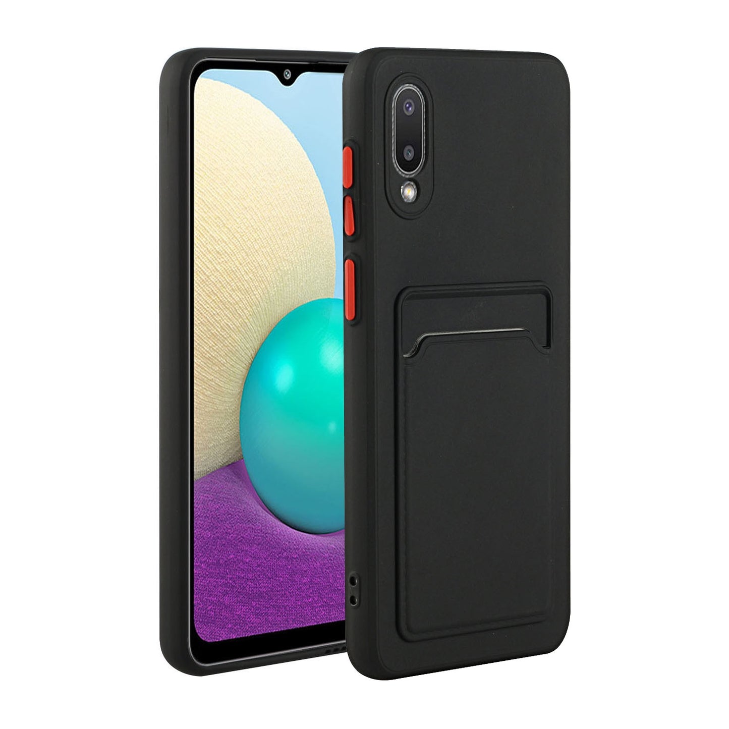 For Samsung Galaxy A02 Shockproof TPU Case with Card Holder - Durable & Lightweight Design