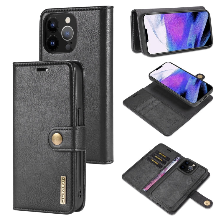 iPhone 13 Pro Max Leather Wallet Case - Detachable & Magnetic - Card Slots