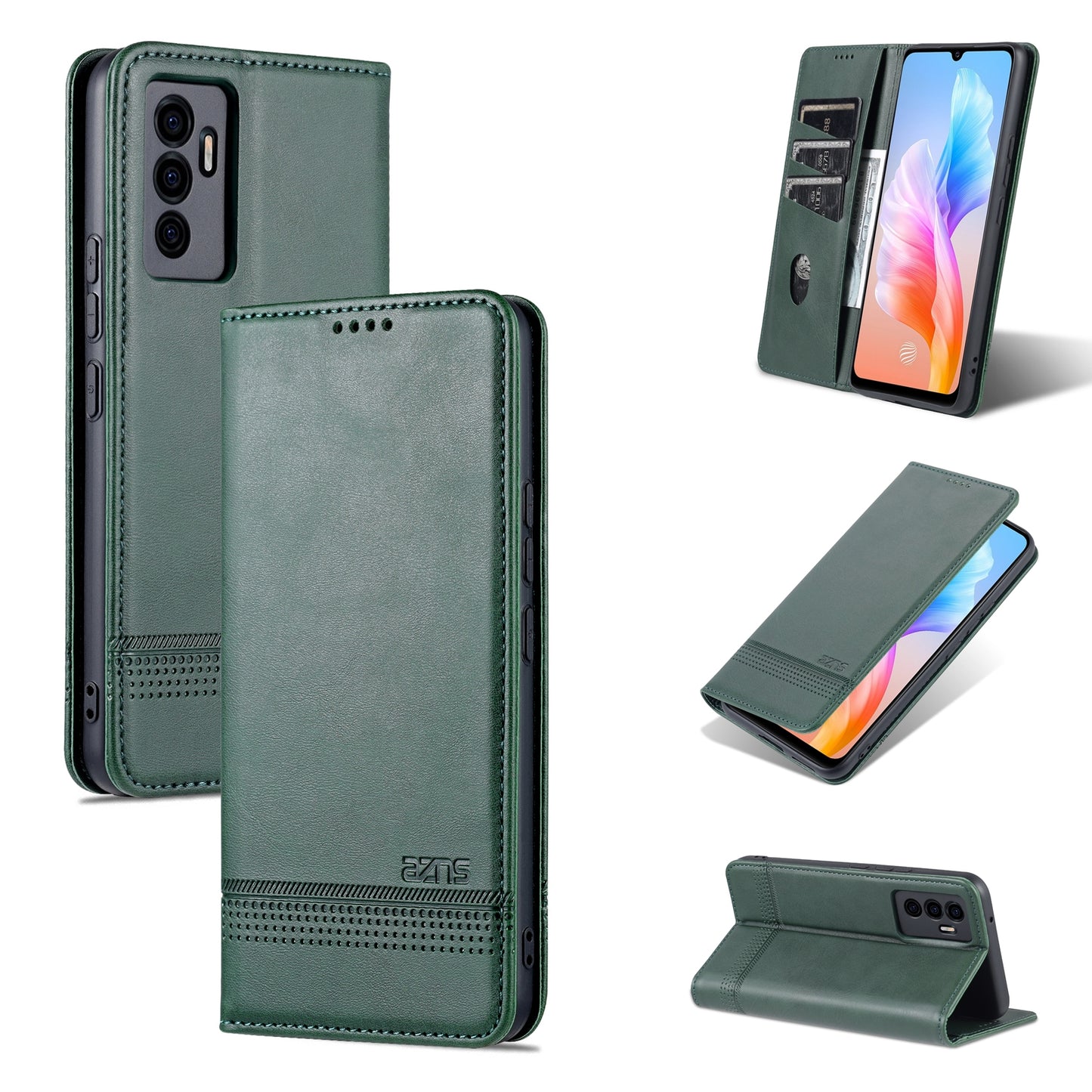 For Vivo S10e/V23e Leather Wallet Case with Card Holder & Magnetic Closure