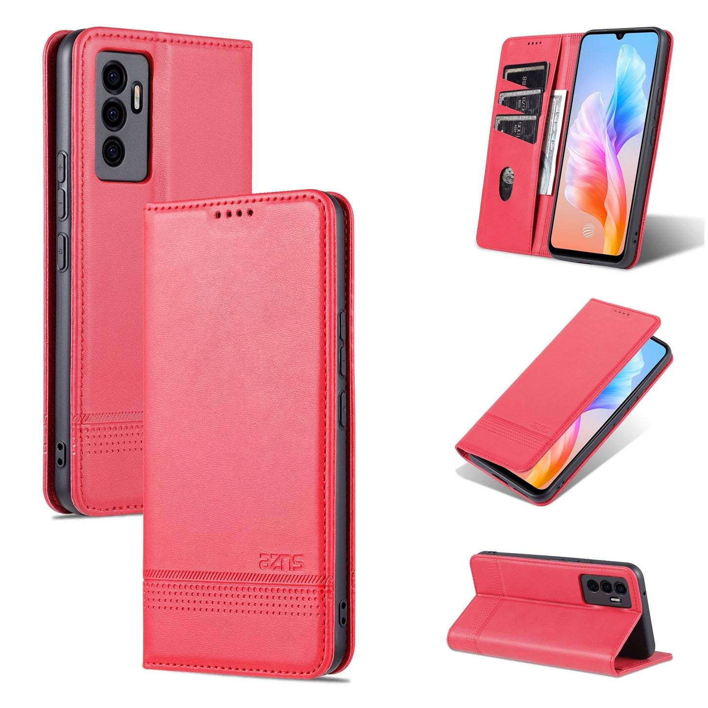 For Vivo S10e/V23e Leather Wallet Case with Card Holder & Magnetic Closure
