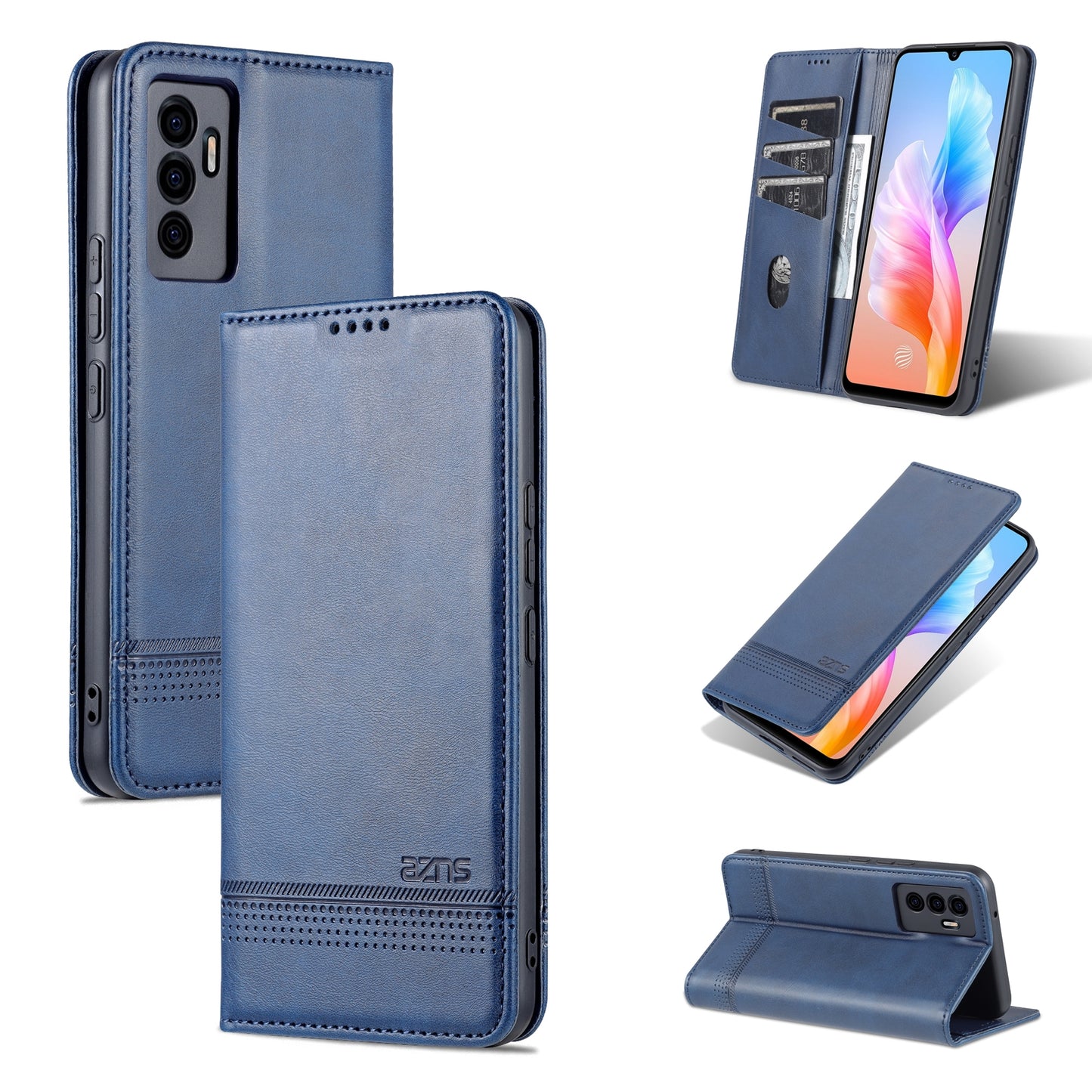 For Vivo S10e/V23e Leather Wallet Case with Card Holder & Magnetic Closure