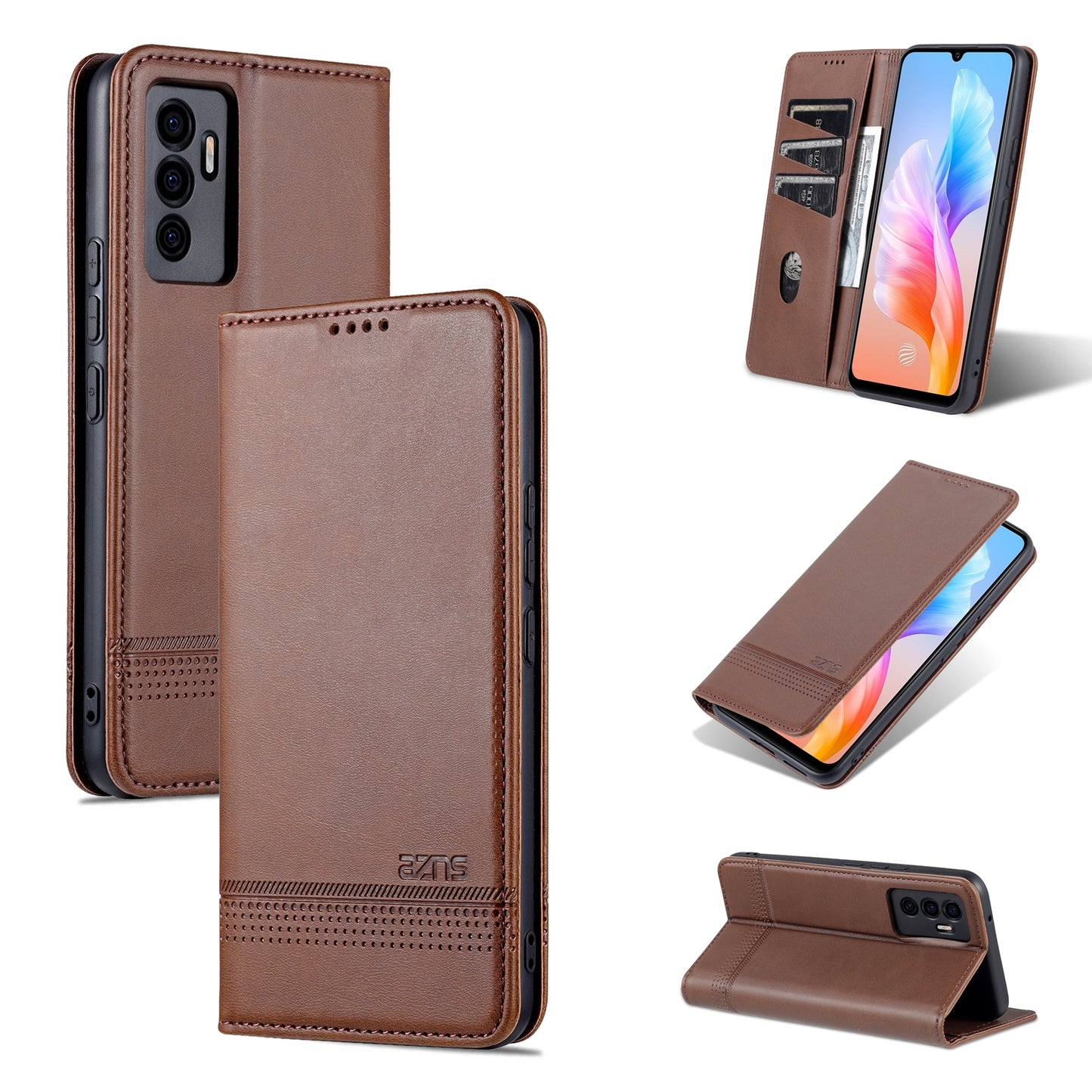 For Vivo S10e/V23e Leather Wallet Case with Card Holder & Magnetic Closure