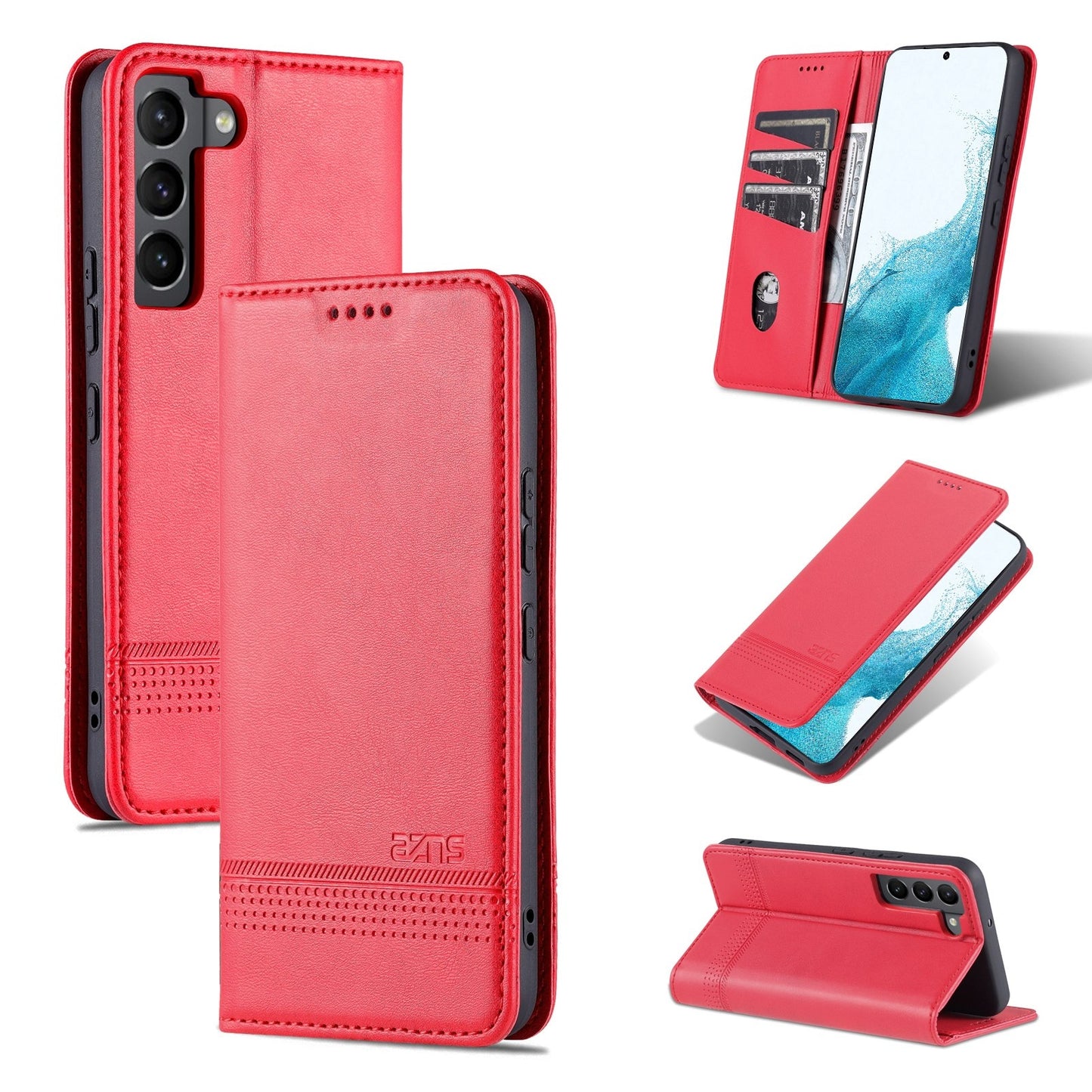 For Samsung Galaxy S22 Leather Wallet Case with Card Holder & Magnetic Closure