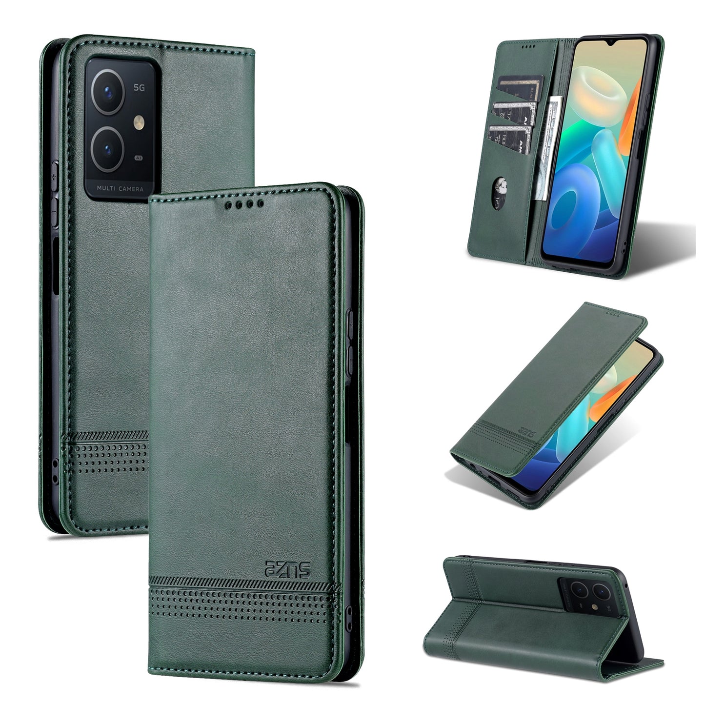 For Vivo Y33s 5G/Y75 5G Leather Wallet Case with Card Holder & Magnetic Closure