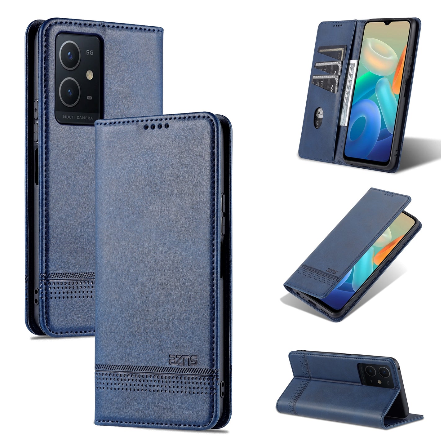 For Vivo Y33s 5G/Y75 5G Leather Wallet Case with Card Holder & Magnetic Closure