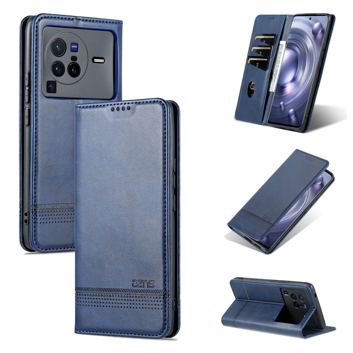 For Vivo X80 Pro Leather Wallet Case with Card Holder & Magnetic Closure