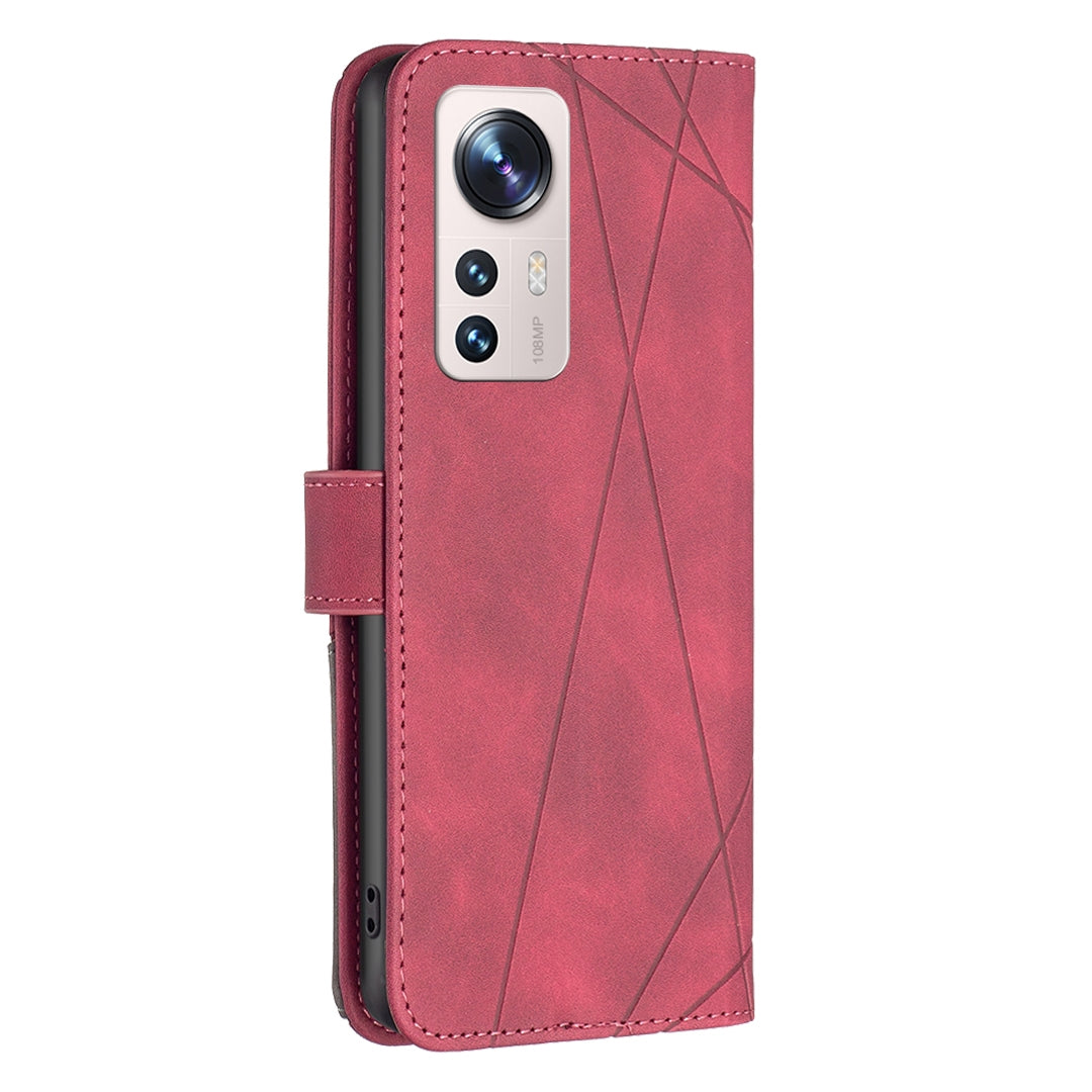 For Xiaomi 12 Lite Rhombus Texture Leather Phone Case with Magnetic Buckle and Card Holder