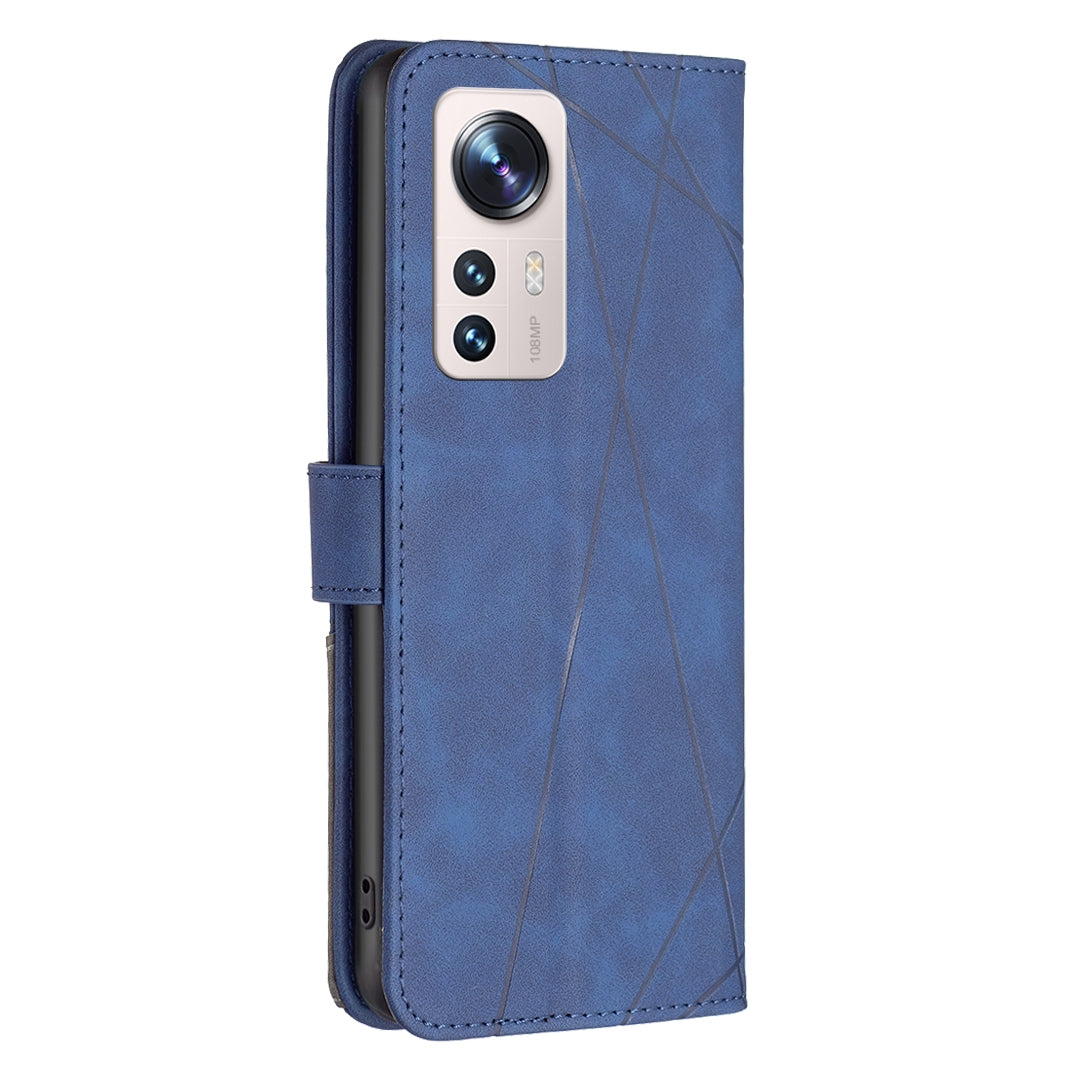 For Xiaomi 12 Lite Rhombus Texture Leather Phone Case with Magnetic Buckle and Card Holder