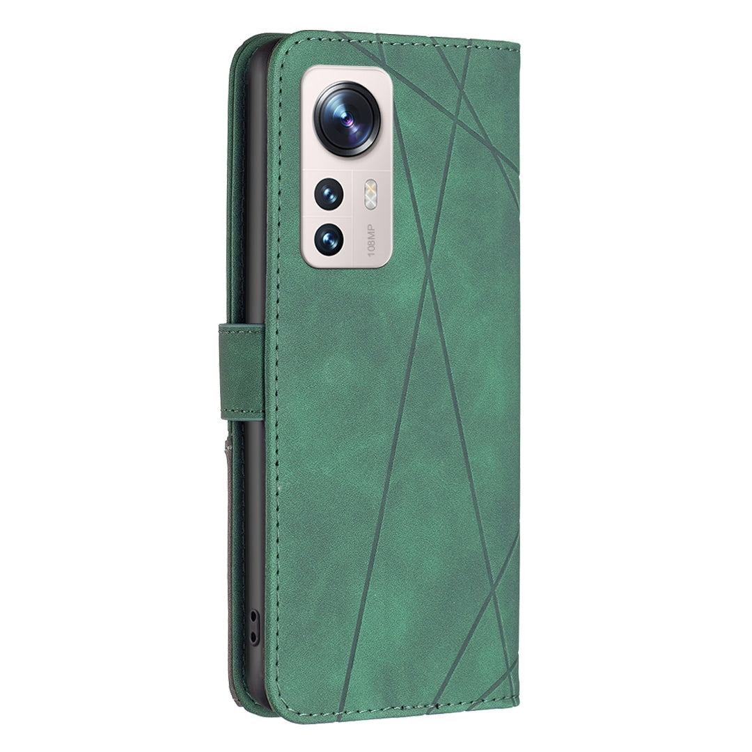 For Xiaomi 12 Lite Rhombus Texture Leather Phone Case with Magnetic Buckle and Card Holder