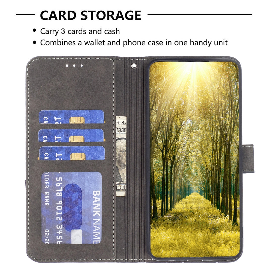 For Xiaomi 12 Lite Rhombus Texture Leather Phone Case with Magnetic Buckle and Card Holder