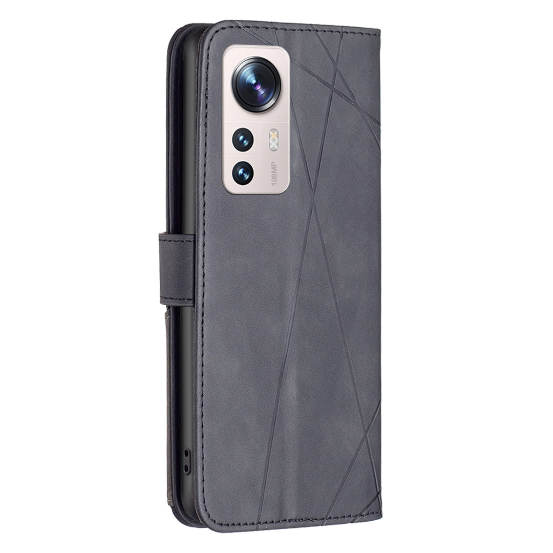 For Xiaomi 12 Lite Rhombus Texture Leather Phone Case with Magnetic Buckle and Card Holder
