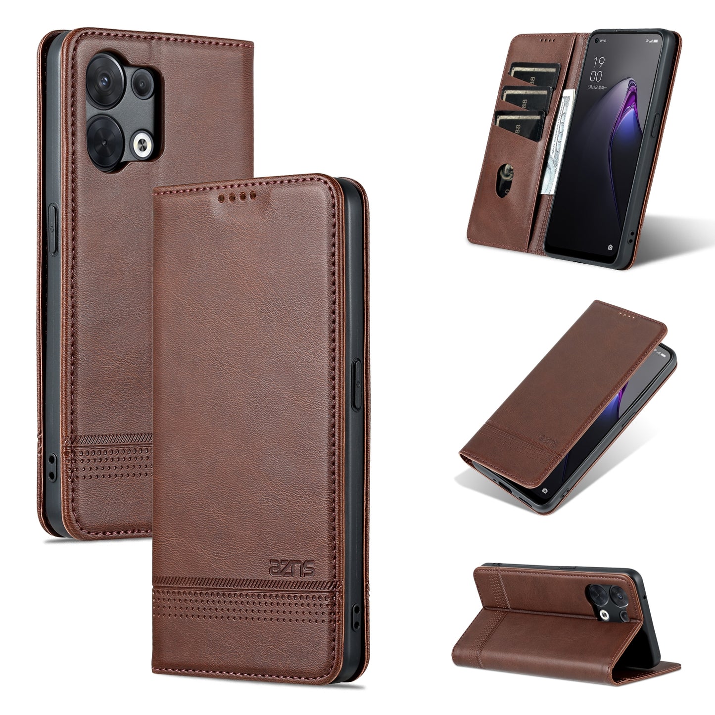 For OPPO Reno8 Pro Leather Wallet Case with Card Holder & Magnetic Closure