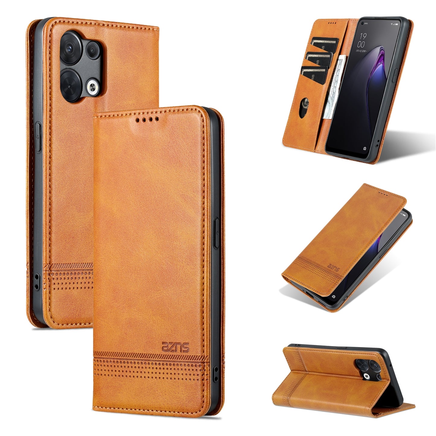 For OPPO Reno8 Pro Leather Wallet Case with Card Holder & Magnetic Closure