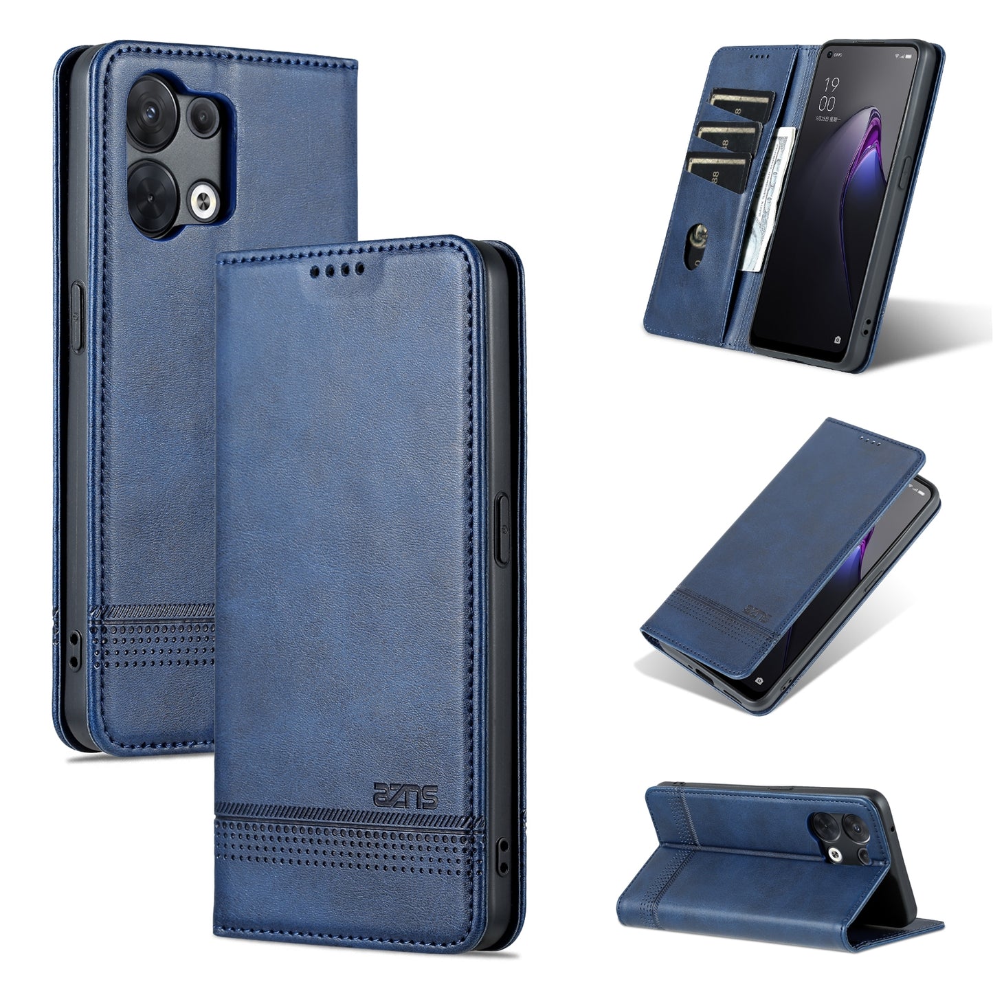 For OPPO Reno8 Pro Leather Wallet Case with Card Holder & Magnetic Closure