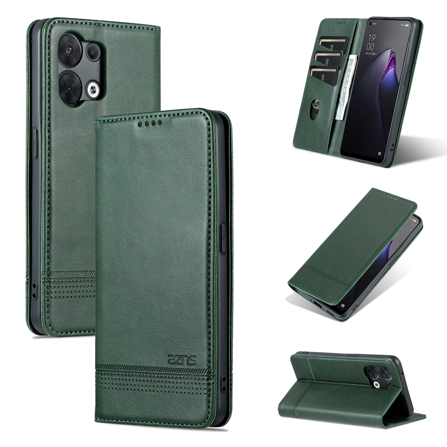 For OPPO Reno8 Pro Leather Wallet Case with Card Holder & Magnetic Closure