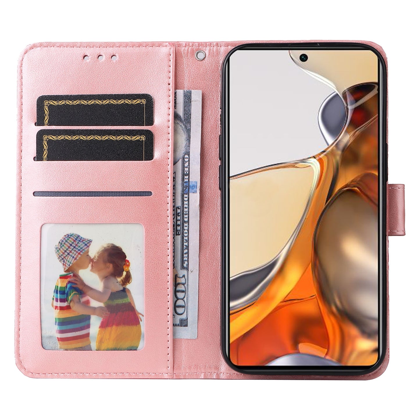 For Xiaomi 11T Pro Sunflower Embossed Leather Wallet Phone Case with Kickstand and Card Holder