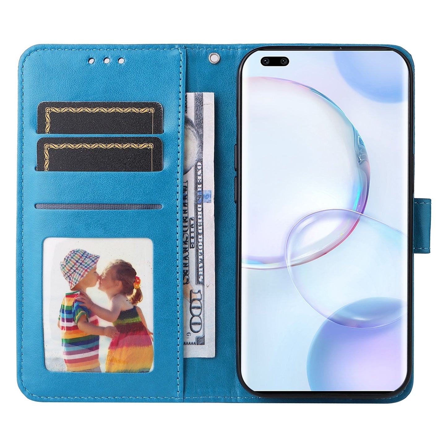 Honor 50 Pro Sunflower Embossed Leather Wallet Phone Case with Kickstand and Card Holder